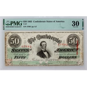 Confederate States of America, 50 Dollars 6.04.1863