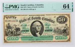 Jižní Karolína, Columbia, 50 USD 2.03.1872, série A