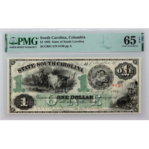 Stany Zjednoczone Ameryki, Karolina Południowa, Columbia, dolar styczeń 1866