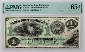 USA, South Carolina, Columbia, 1 Dollar January 1866, series A
