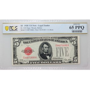 Spojené státy americké, $5 1928, Legal Tender