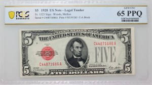 Stany Zjednoczone Ameryki, 5 dolarów 1928, Legal Tender