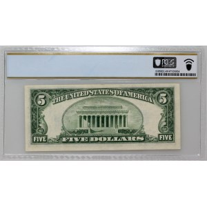 Spojené státy americké, 5 dolarů 1934 D, stříbrný certifikát, Wide I Star Note