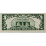 États-Unis d'Amérique, $5 1934 D, certificat en argent, Wide I Star Note