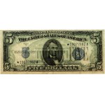 Spojené státy americké, 5 dolarů 1934 D, stříbrný certifikát, Wide I Star Note