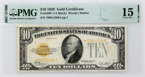 USA, 10 Dollars 1928, Gold Certificate, series J