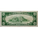 Spojené státy americké, $10 1928, zlatý certifikát, série J, náhradní série s hvězdou