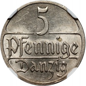 Freie Stadt Danzig, 5 fenig 1928, Berlín, vzácný ročník