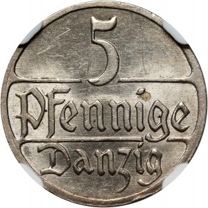 Free City of Danzig, 5 fenig 1928, Berlin, rare vintage