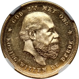 Niderlandy, Wilhelm III, 10 guldenów 1879, Utrecht