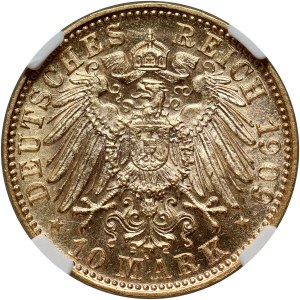Deutschland, Bayern, Otto, 10 Mark 1909 D, München