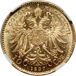 Austria, Francesco Giuseppe I, 10 corone 1897, Vienna