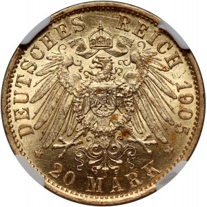 Allemagne, Prusse, Guillaume II, 20 marques 1905 A, Berlin