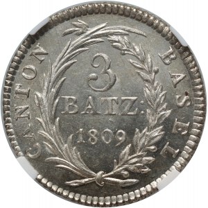 Suisse, Bâle, 3 batzen 1809