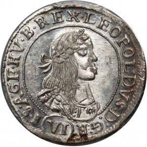 Hongrie, Leopold I, 6 krajcars 1670 KB, Kremnica