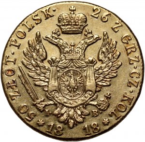 Regno del Congresso, Alessandro I, 50 oro 1818 IB, Varsavia