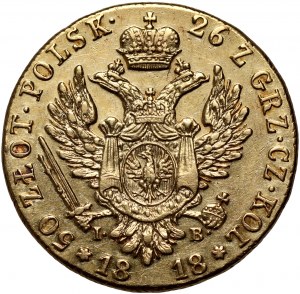 Królestwo Kongresowe, Aleksander I, 50 złotych 1818 IB, Warszawa