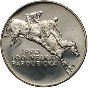 Československo, 100 korun 1990, Velká pardubická, PROOF
