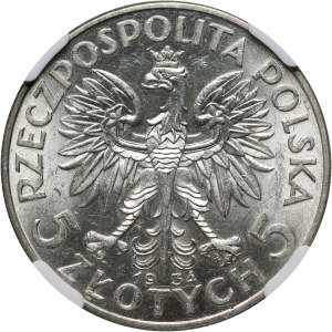 II RP, 5 zloty 1934, Varsovie, Tête de femme