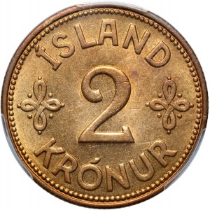 Islandia, 2 korony 1940, Londyn, Ex Kings Norton Collection