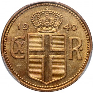 Islandia, 2 korony 1940, Londyn, Ex Kings Norton Collection