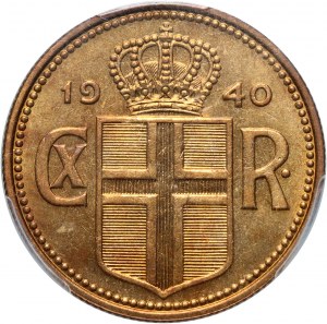 Iceland, 2 Kronur 1940, London, Ex Kings Norton Collection