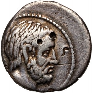 Římská republika, M. Junius Brutus 54 př. n. l., denár, Řím