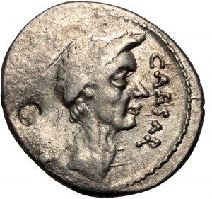 Republika Rzymska, Gajusz Juliusz Cezar, denar portretowy 44 p.n.e., Rzym