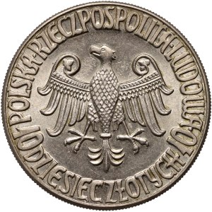 PRL, 10 złotych 1964, Warszawa, Kazimierz Wielki, miedzionikiel, bez napisu PRÓBA