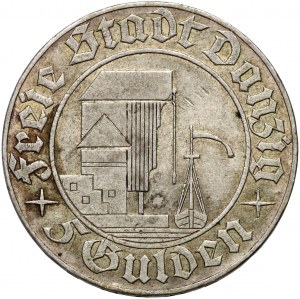 Freie Stadt Danzig, 5 guldenů 1932, Berlin, Crane