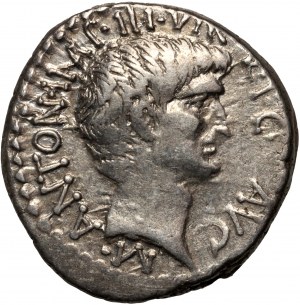 Republika Rzymska, Marek Antoniusz i Oktawian August 41 p.n.e., denar, Efez