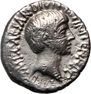 Empire romain, Octave Auguste 44-27 av. J.-C., denier, monnaie de campagne