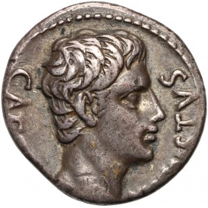 Römisches Reich, Octavian Augustus 27 v. Chr.-14 n. Chr., Denar, Münzstätte in Spanien