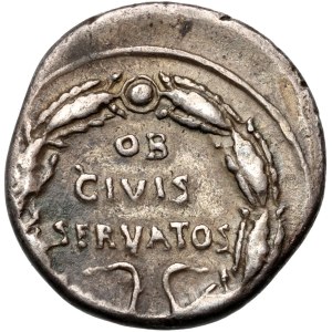 Rímska ríša, Octavianus Augustus 27 pred n. l. - 14 n. l., denár, mincovňa v Španielsku