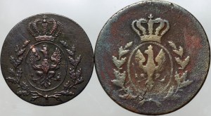 Grand Duchy of Posen, a penny 1816 A, 3 pennies 1816 B