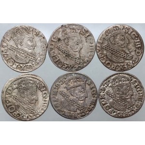 Sigismund III Vasa, set of trojaks dated 1621-1624 (6 pieces)