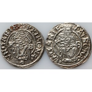 Maďarsko, Ferdinand I., denár 1537 KB, denár 1547 KB, Kremnica (2 ks).