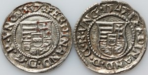 Ungarn, Ferdinand I., Denarius 1537 KB, Denarius 1547 KB, Kremnica (2 Stück).