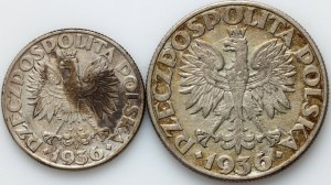 II RP, 2 złote 1936, 5 złotych 1936, Żaglowiec