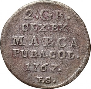 Stanislaw August Poniatowski, half zloty (2 pennies) 1767 FS, Warsaw