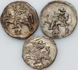 Sigismund II Augustus, set of two-denarii from 1566-1570 (3 pieces)