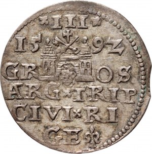 Sigismond III Vasa, trojak 1592, Riga