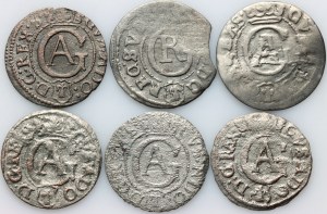 Occupation suédoise, Gustav II Adolphus, Christina Vasa, ensemble de shekels (6 pièces)