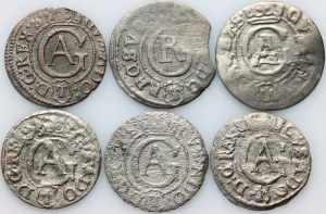 Swedish occupation, Gustav II Adolphus, Christina Vasa, set of shekels (6 pieces)