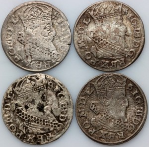 Sigismond III Vasa, série de pennies datés de 1626-1627, Vilnius (4 pièces)