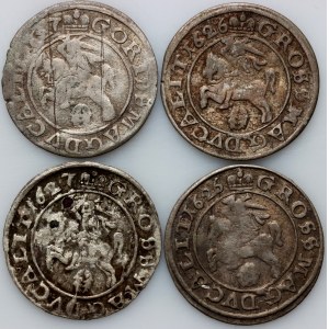 Sigismund III Vasa, set of pennies from 1626-1627, Vilnius (4 pieces)