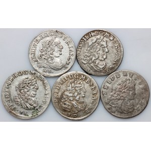 Germany, Prussia, set of 6 Groschen from 1682-1709 (5 pieces)