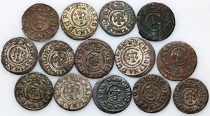 Occupation suédoise, Gustav II Adolphus, Christina, ensemble de shekels (14 pièces), Riga