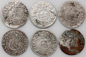 Prussia, serie di mezzi binari datati 1621-1626, (6 pezzi)