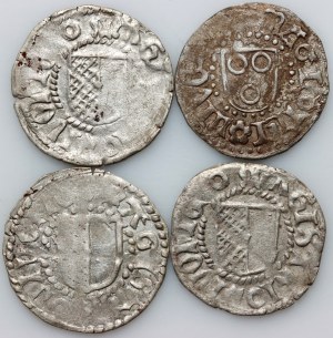 Liwonia, zestaw szelągów lat 1483-1535, Kieś (Wenden) (4 sztuki)